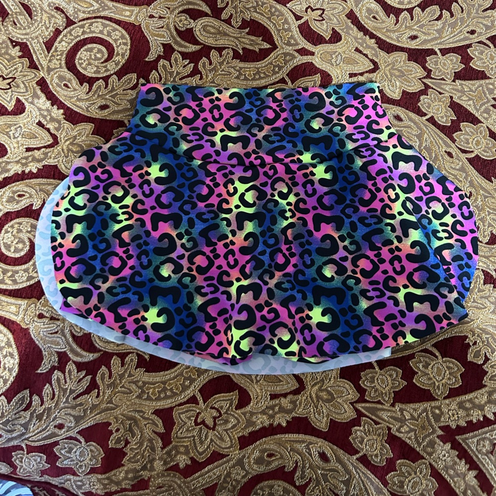 Multicolor Leopard Print Skort